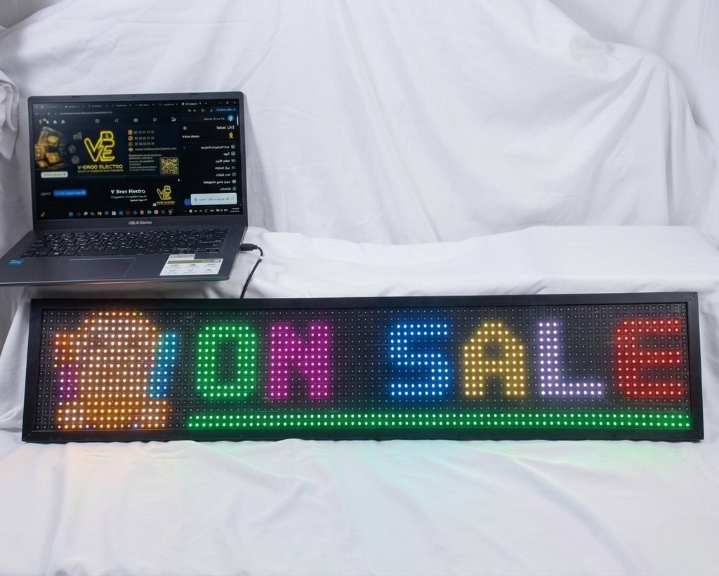 شاشة LED مرنة 1 متر — تحكم بلوتوث من هاتفك 🎨📱