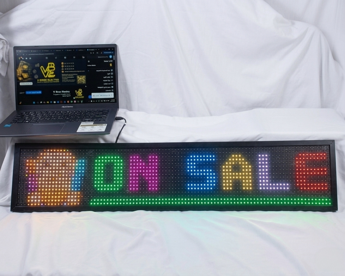 شاشة LED مرنة 1 متر — تحكم بلوتوث من هاتفك 🎨📱