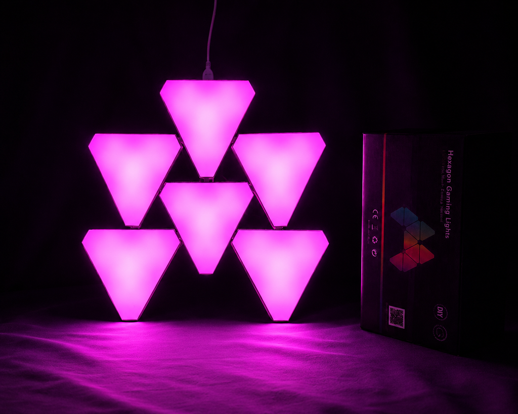 smart wall ambient led triangles - اضواء ذكية للحائط مثلثات