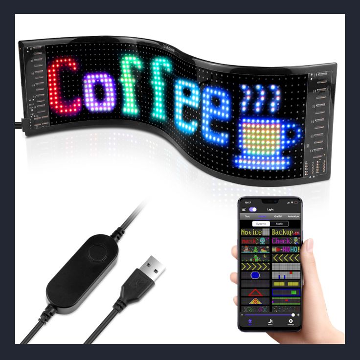 شاشة LED مرنة 1 متر — تحكم بلوتوث من هاتفك 🎨📱